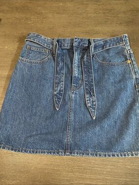 Madewell Indigo Denim Tie-Front Mini Skirt